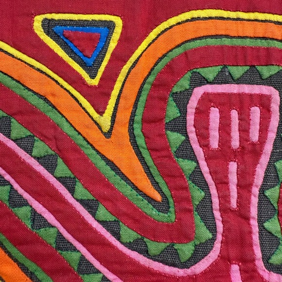 Mola Art Kuna Panama Hand Stitched Applique Folk Art Expert Boho READ 13 x 16 - Picture 5 of 11